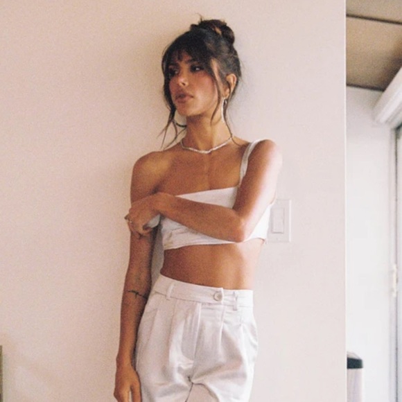 NWOT Princess Polly Huxley Champagne Square Neck Crop Top Size 12 - Picture 4 of 12